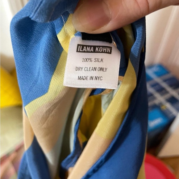 Ilana Kohn Yellow and Blue Midi Dress - Picture 5 of 6